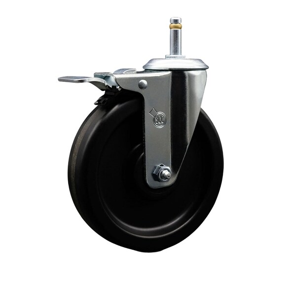 6'' Phenolic Swivel 7/16'' Grip Ring Stem Caster with Total Lock Brake